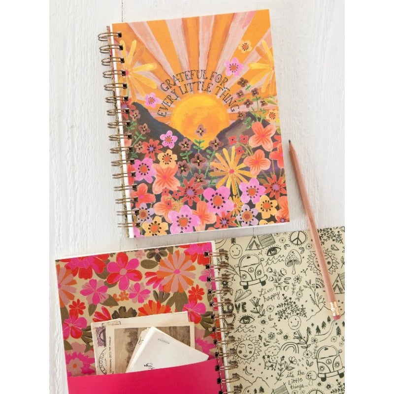 Spiral Notebook Yellow Grateful For Every Little Thing