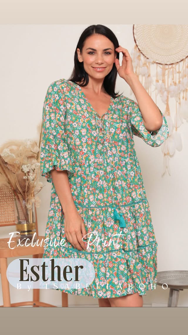 ESTHER 3/4 SLEEVES MINI DRESS