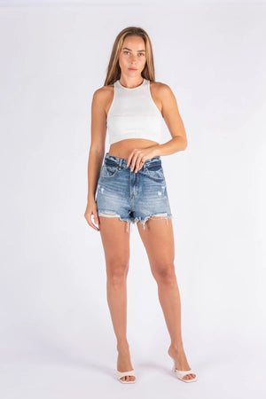 Denim Ripped Shorts ByLily