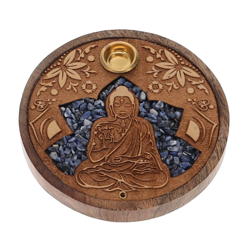 Crystal Chip Wooden Disc Incense
