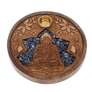 Crystal Chip Wooden Disc Incense