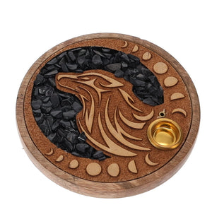 Crystal Chip Wooden Disc Incense