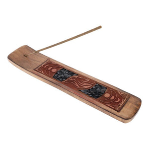 Crystal Chip Wooden Incense Holder