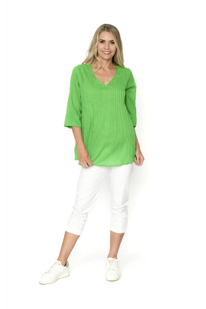 Evie Pleated Top with 3/4 Sleeve