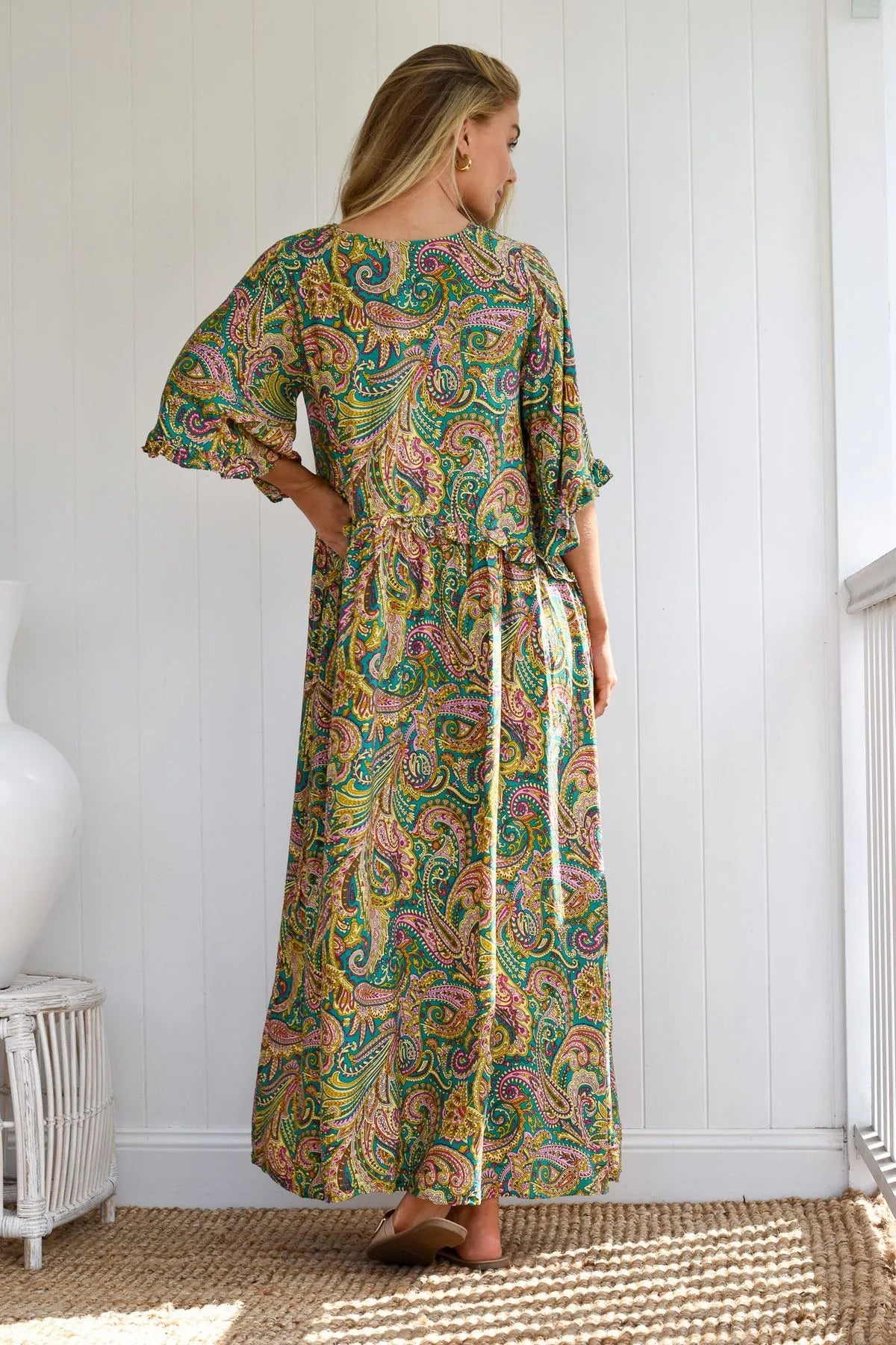 BURMA MAXI DRESS W/ FRILLS
