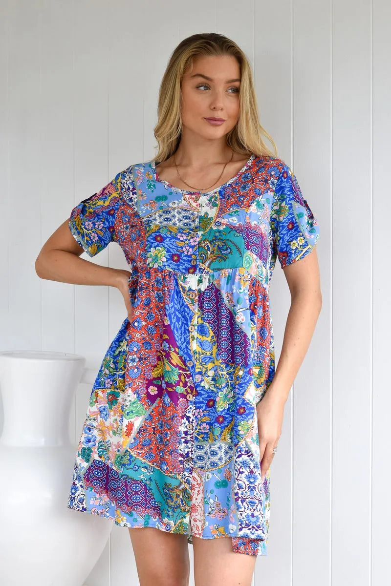 ANGOLA BUTTON DOWN MINI DRESS