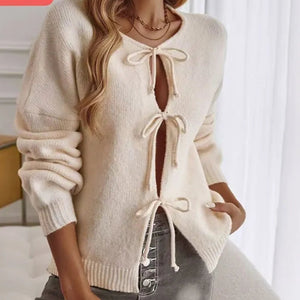 Tie Up Front Knit Cardigan