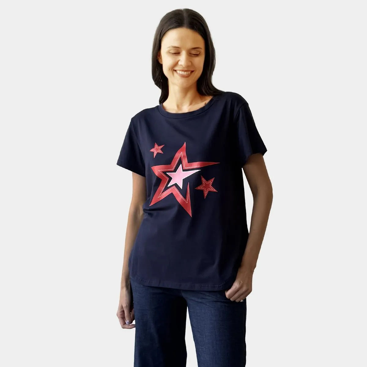MULTI STAR PRINT TEE