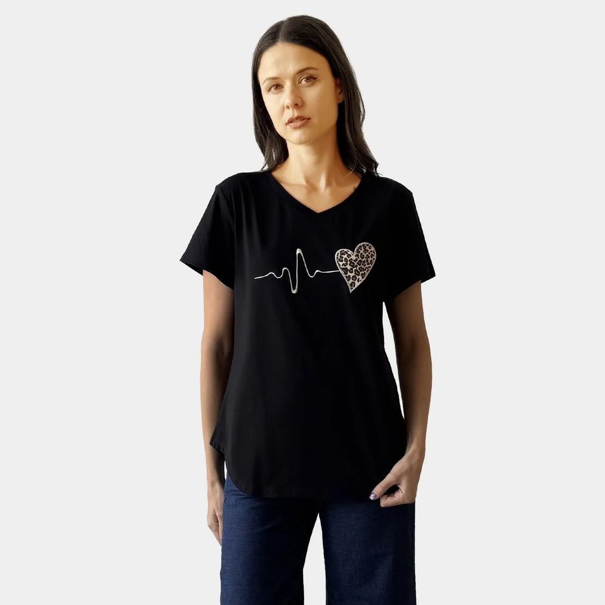 HEART BEAT TEE - V NECK