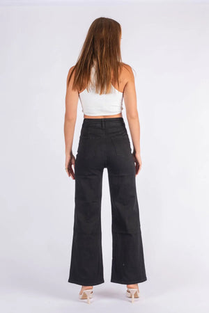 #Slice Pocket Denim Flare Jeans