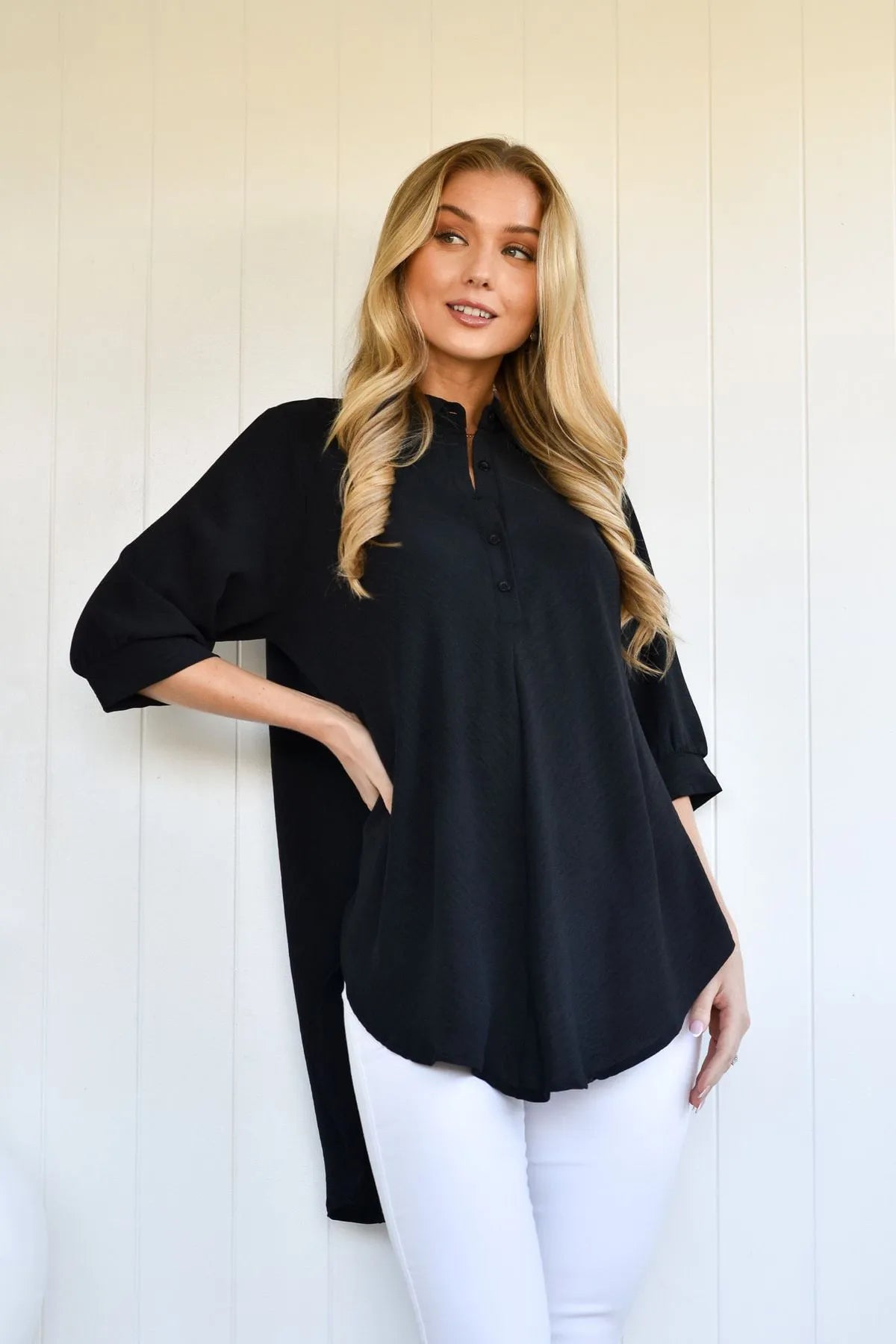 Julie On The Bias Cut 3/4 Sleeve Blouse