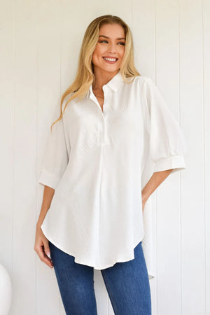 Julie On The Bias Cut 3/4 Sleeve Blouse