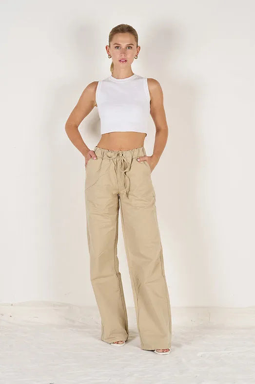 Wide Leg Cargo Style Pants