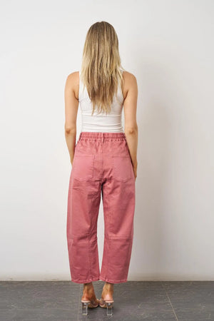 Stretch Barrel Jeans Elastic Waist