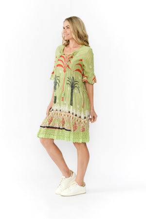 Hannah Tunic Mini Dress - Palm Oasis