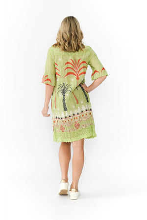 Hannah Tunic Mini Dress - Palm Oasis