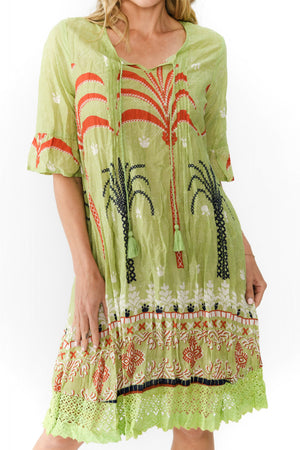Hannah Tunic Mini Dress - Palm Oasis