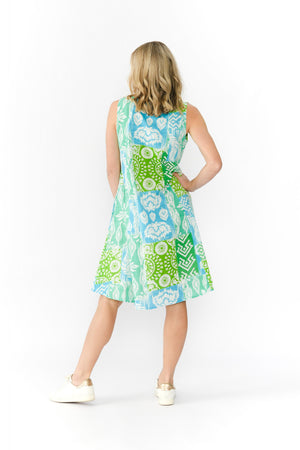 Dress Sleeveless - Ikat Lime