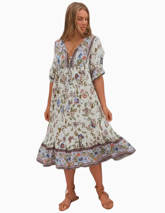 Tanya 3/4 Sleeve Midi Dress