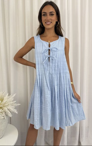 🌟SALE - Pintuck Aline Linen Look Mini Dress