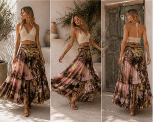Lulu Silk Butterfly Maxi Skirt