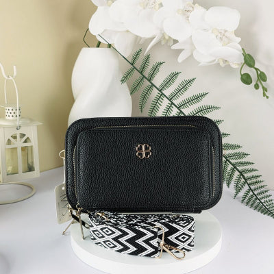 #3 Zip Compartment Purse With Detailed Strap