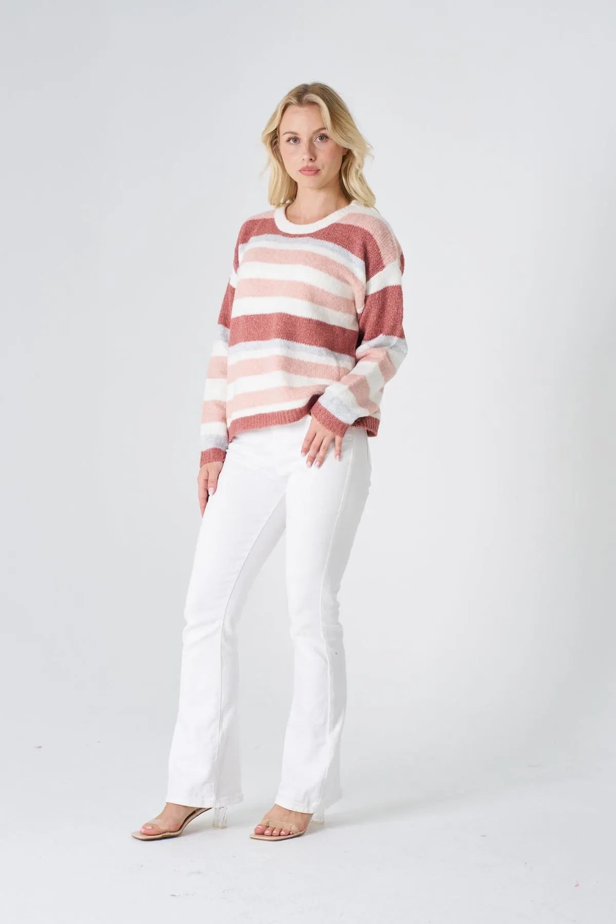 #Lian Striped Round Neck Knit Jumper