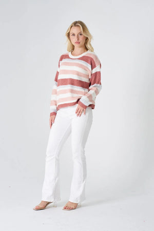 #Lian Striped Round Neck Knit Jumper