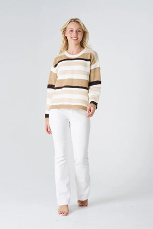 #Lian Striped Round Neck Knit Jumper