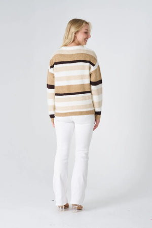 #Lian Striped Round Neck Knit Jumper