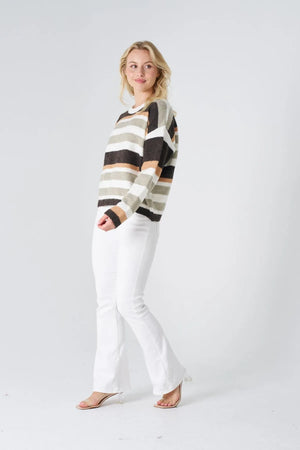 #Lian Striped Round Neck Knit Jumper