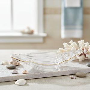 CLEAR GLASS BOWL - CONCH SHELL