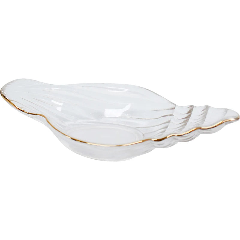 CLEAR GLASS BOWL - CONCH SHELL
