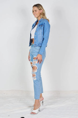 By Lily Denim Crop Jacket