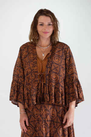 Freya Short Ruffle Rayon Jacket
