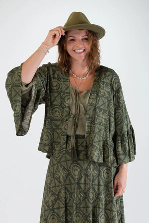 Freya Short Ruffle Rayon Jacket