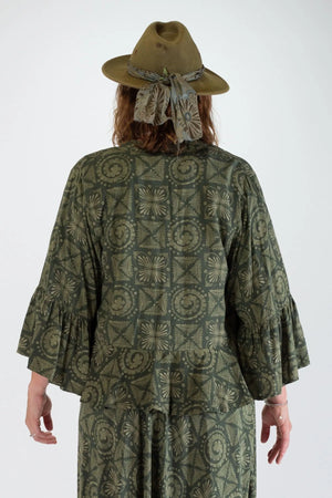 Freya Short Ruffle Rayon Jacket