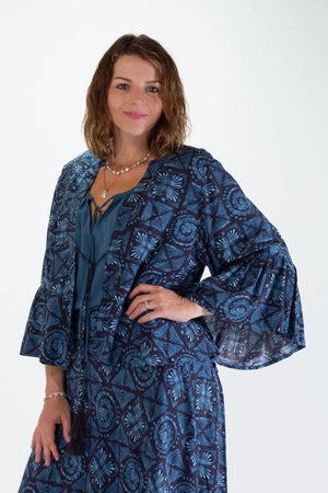 Freya Short Ruffle Rayon Jacket