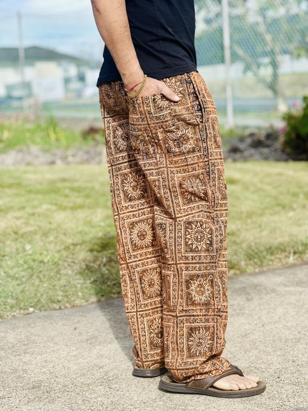 Sun Panel Cotton Harem Pants