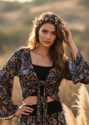 Mod Velour Kabaya Top
