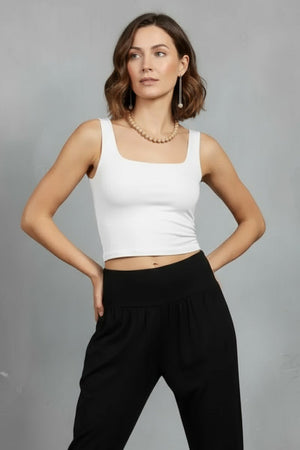SCOOP NECK CROP TANK STRETCH
