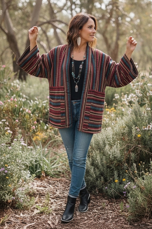 Dhurry Stripe Utkara Kimono