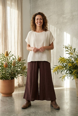 PG Cheesecloth Shirred Flares