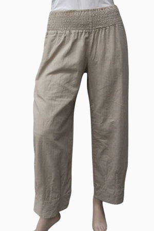 Naturals Shirred Embroidery Pants