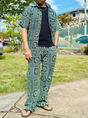 Sun Panel Cotton Harem Pants