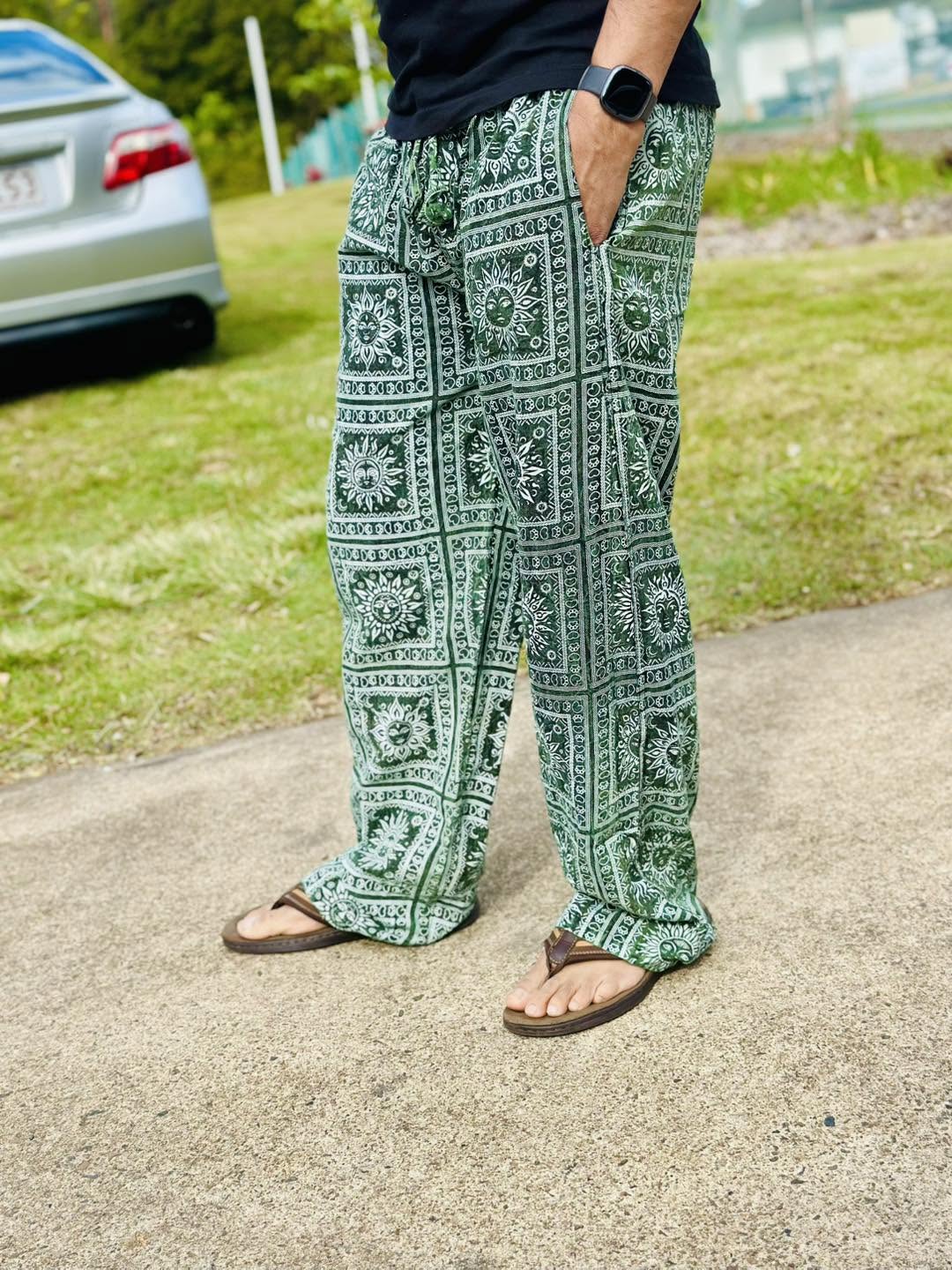 Sun Panel Cotton Harem Pants