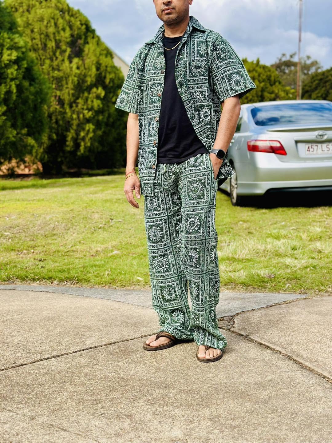 Sun Panel Cotton Harem Pants