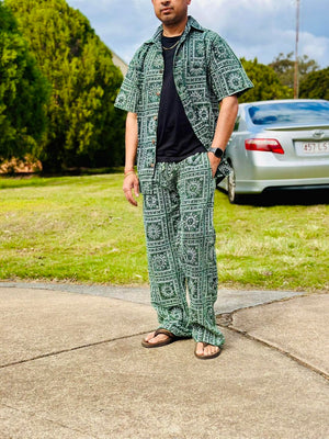Sun Panel Cotton Harem Pants