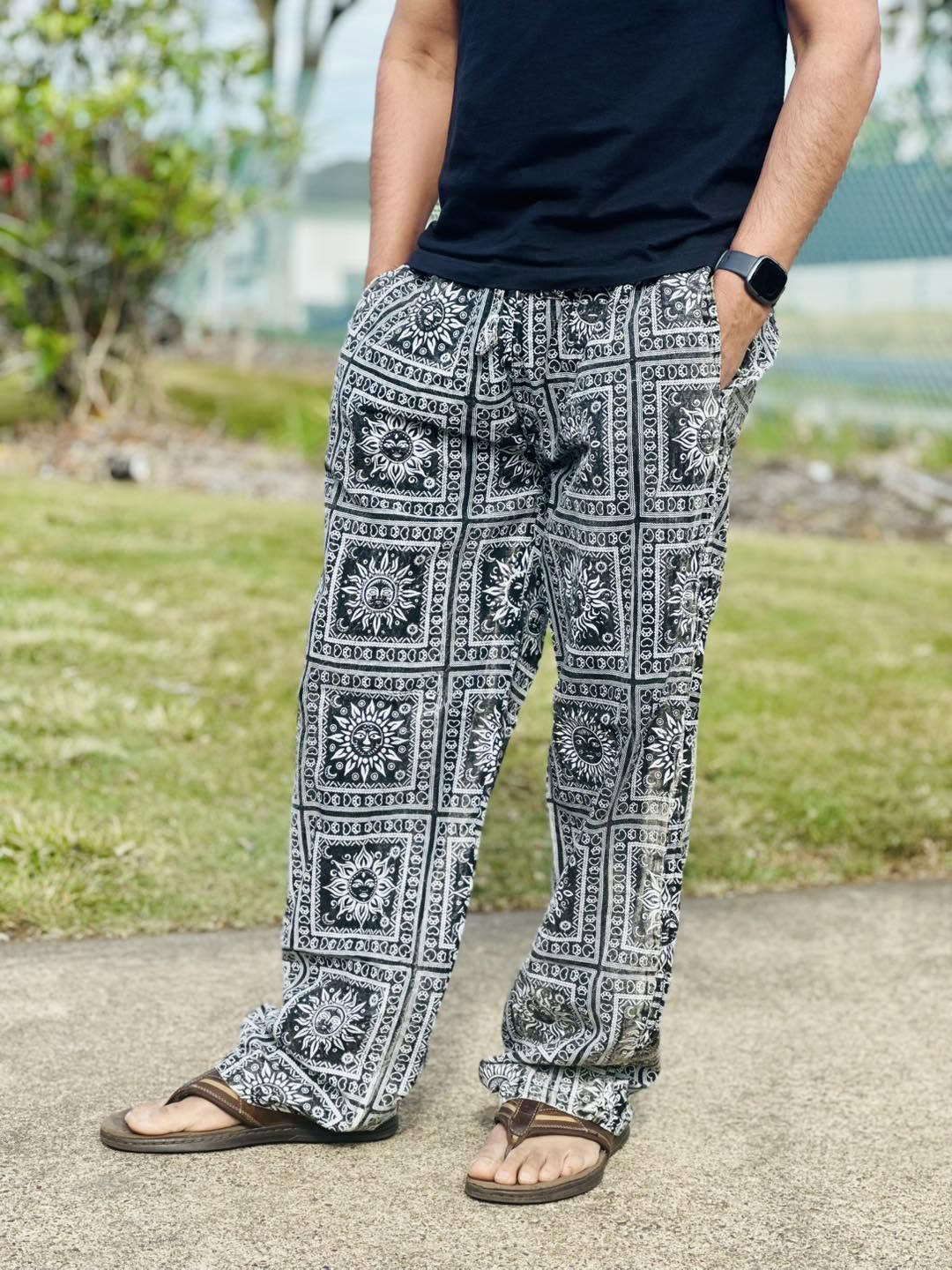 Sun Panel Cotton Harem Pants