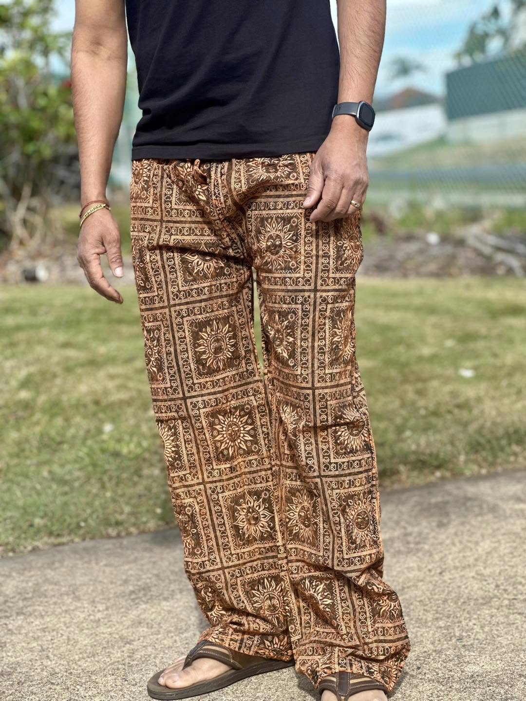 Sun Panel Cotton Harem Pants